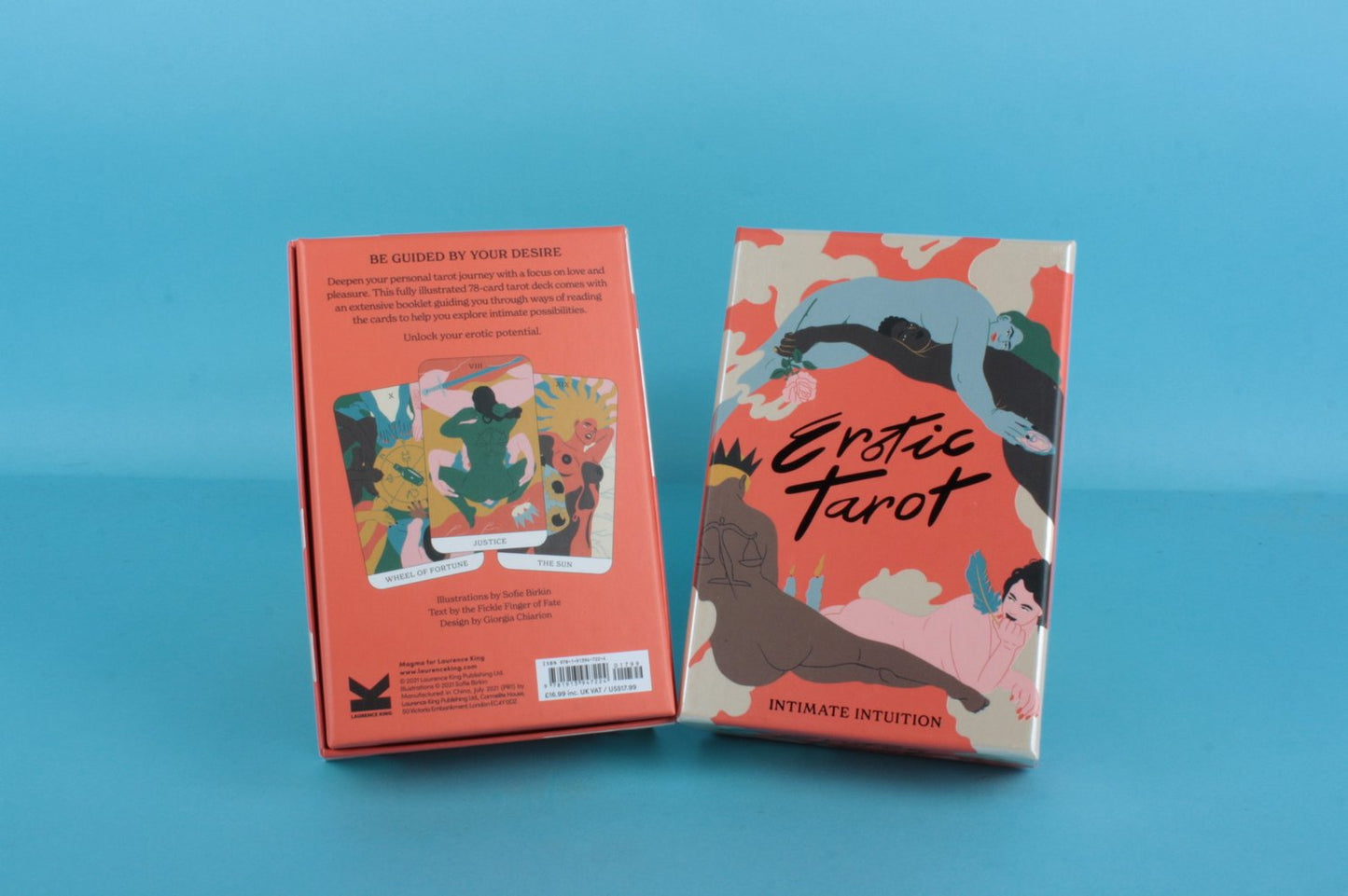 packaging fronte retro della scatola dei tarocchi erotici