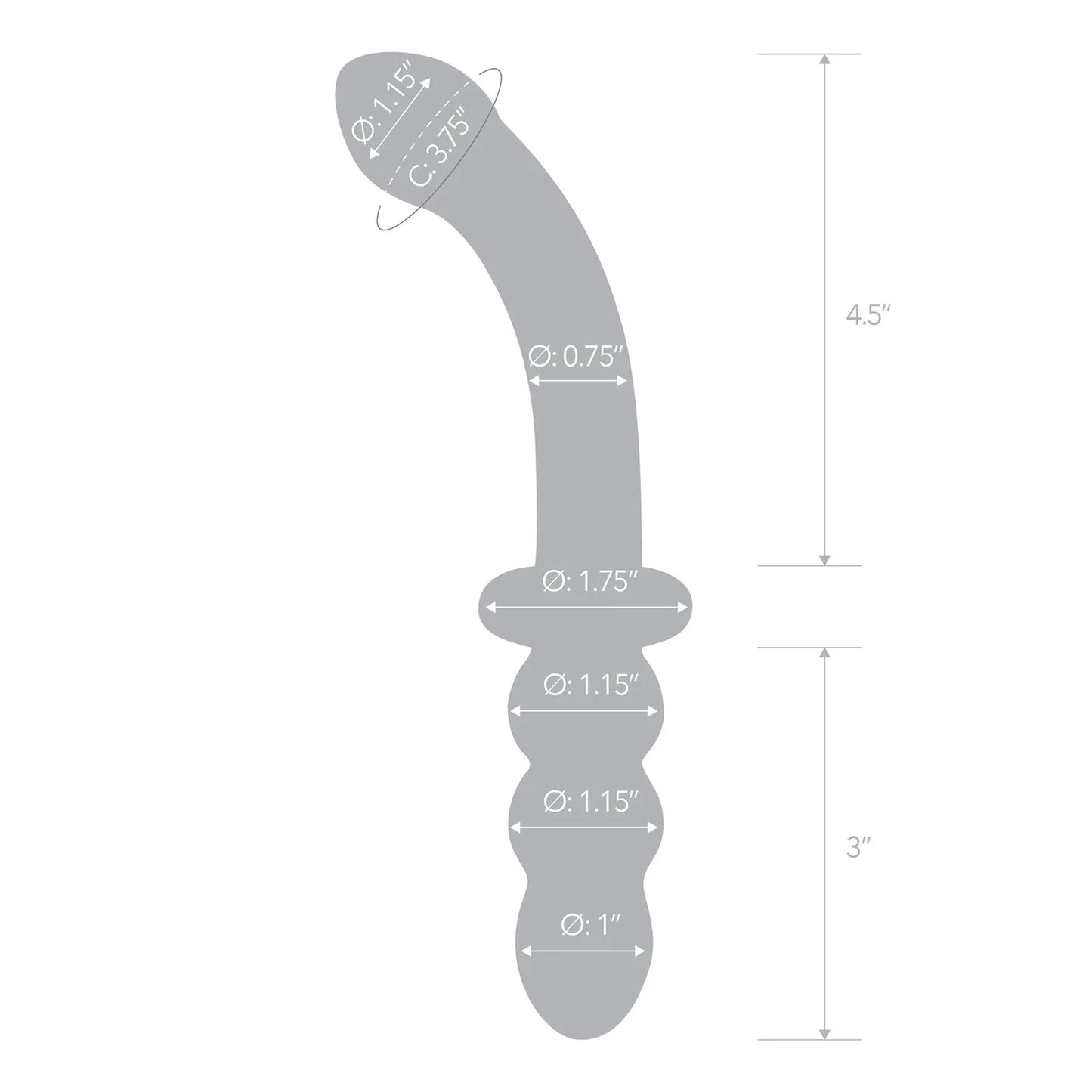 DD - DOPPIO DILDO in Vetro Borosolicato