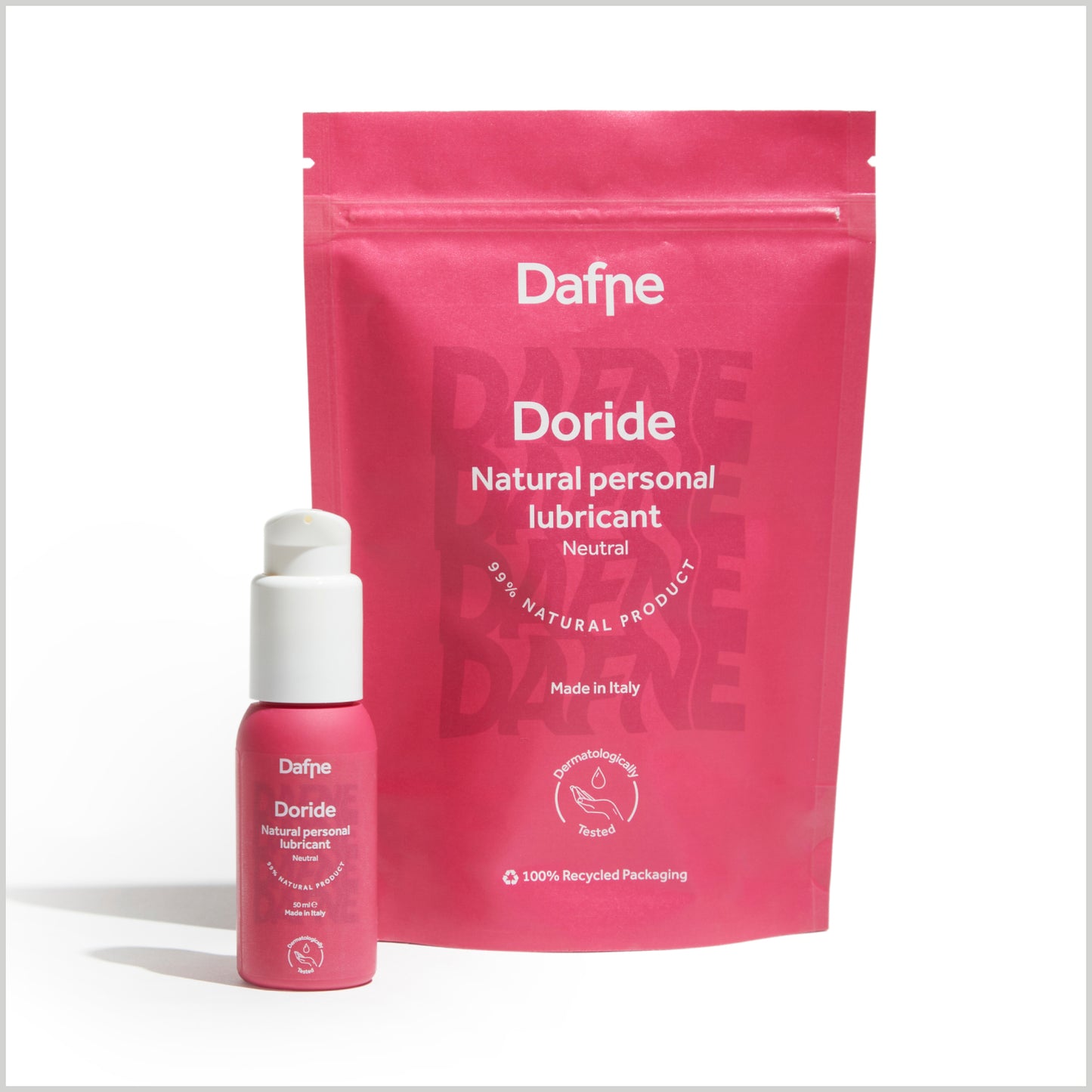 DORIDE - Lubrificante intimo naturale a base d'acqua 50/100 ml Made in Italy