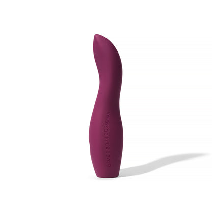 dip 2.0 di Dame, vibratore viola piccolo in silicone medico vista laterale 