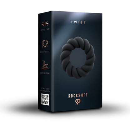 cock ring twist di rocks off packaging scatola nera in cartone