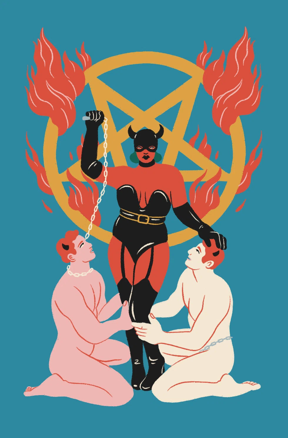 carta del diavolo illustrata da sofie birkin nel mazzo dei tarocchi erotici erotic tarot